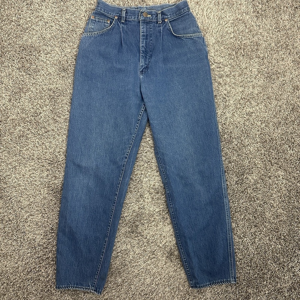 Vintage 90s Lee Mom Jeans High Waist Tapered Pleated Front Women's Size 26x29